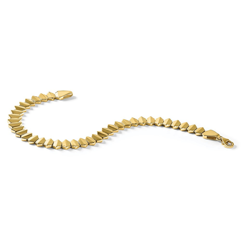 14K Polished Fancy Geometric Link Bracelet
