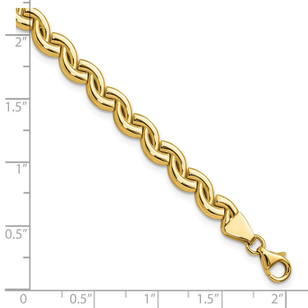 14K Polished Fancy Wave Link Bracelet