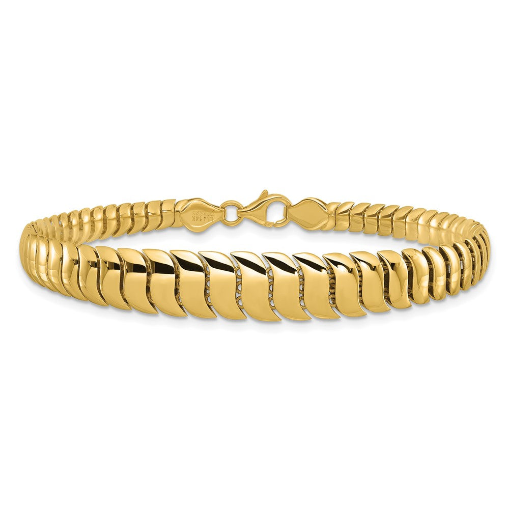 14K Polished Fancy Graduated Bracelet