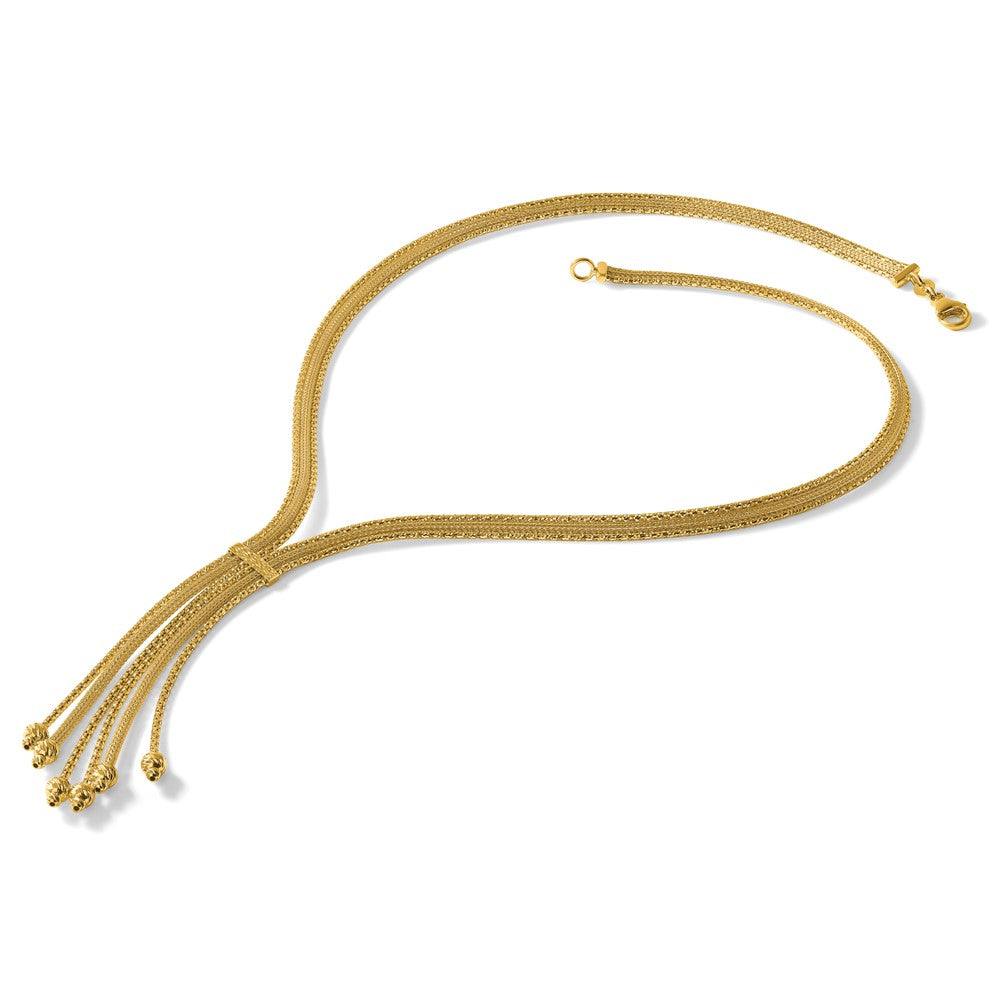 14K Polish/Texture/Dia-cut Fancy Drop Necklace