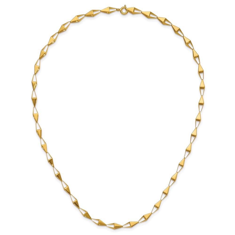 14K Polished Geometric Link Necklace
