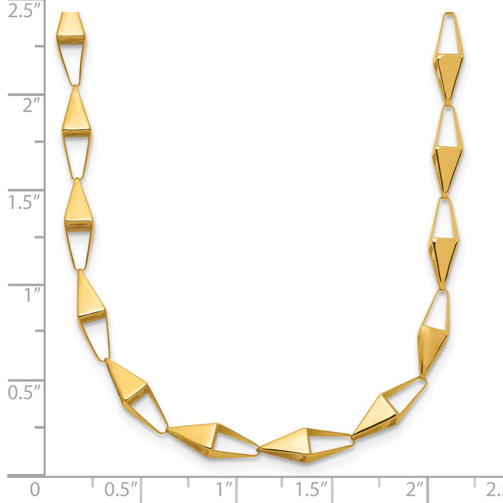 14K Polished Geometric Link Necklace