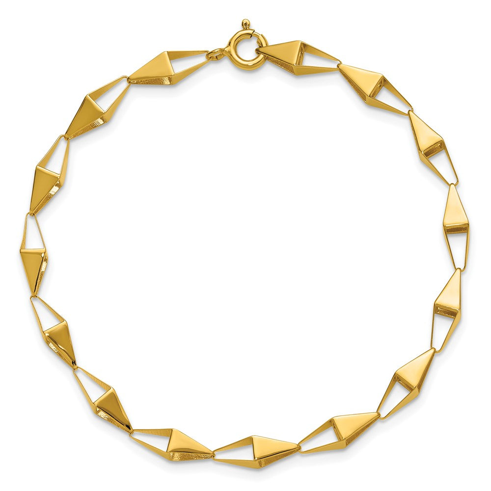 14K Polished Geometric Link Bracelet