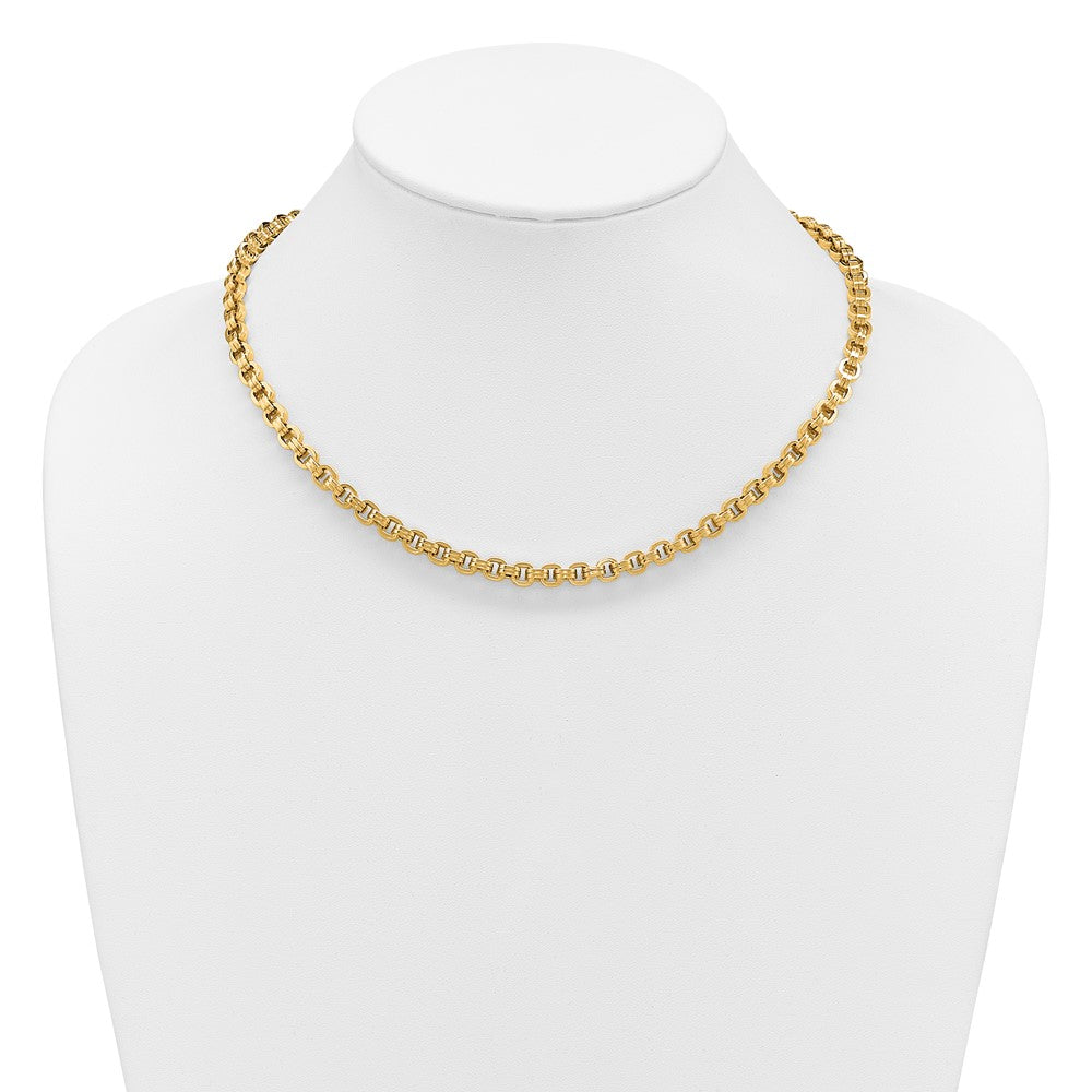 14K Polished Fancy Link Necklace