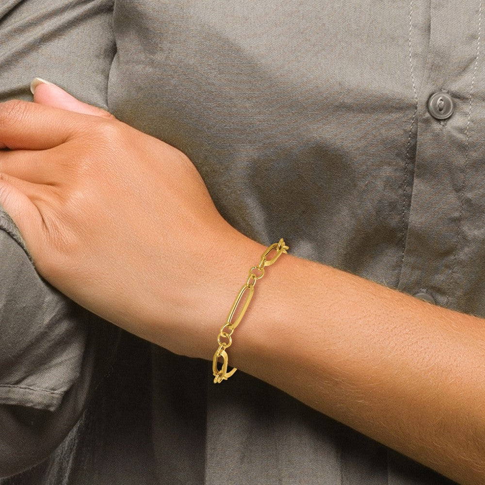 14K Polished Fancy Link Bracelet