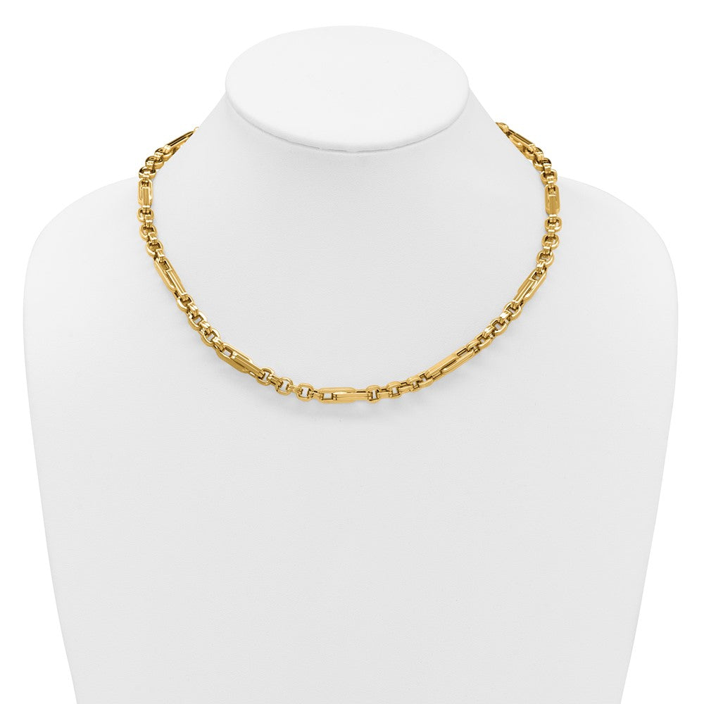 14K Polished Fancy Link Necklace
