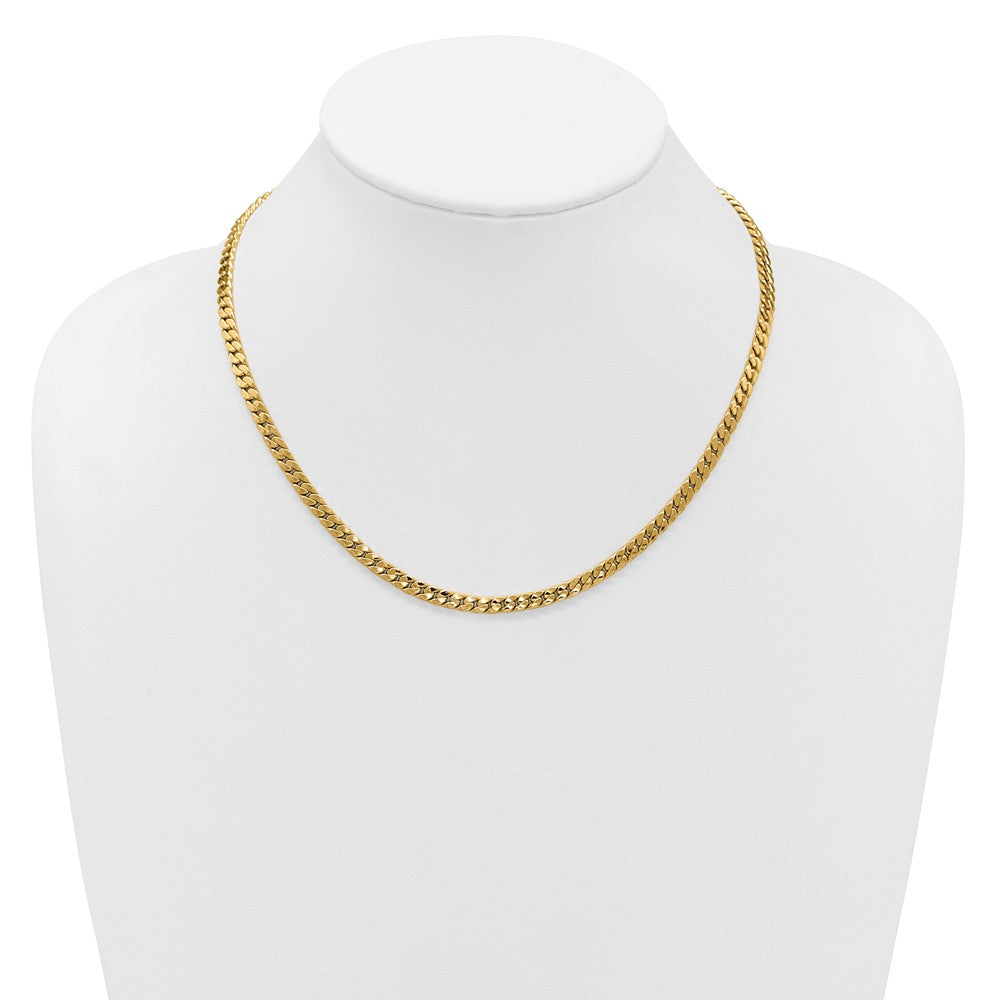 14K Polished Fancy Curb Link Necklace