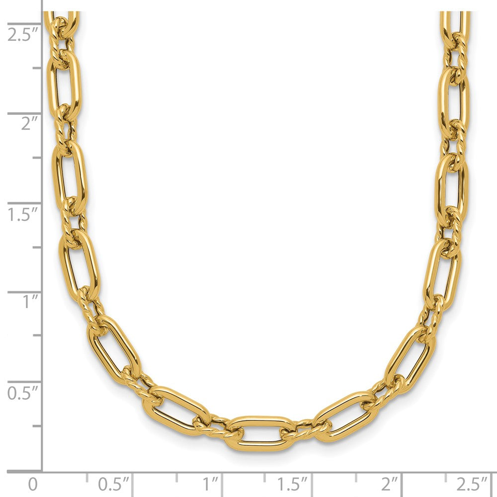14K Polished and Twisted Fancy Toggle Necklace