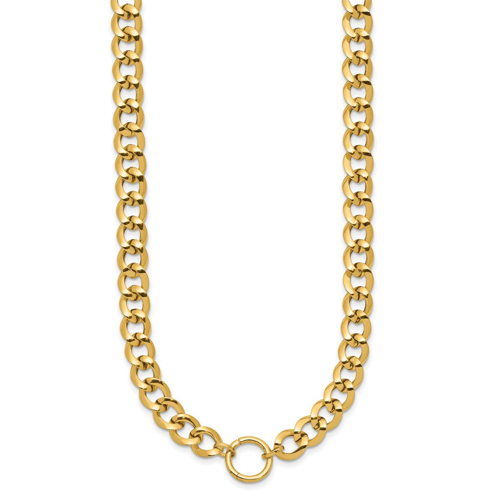 14K Polished Circle Accent Fancy Link Necklace