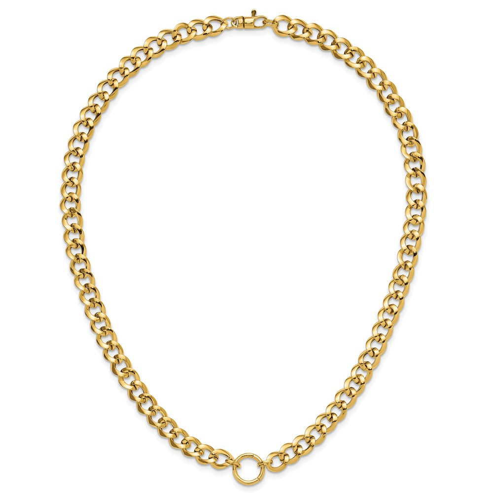 14K Polished Circle Accent Fancy Link Necklace