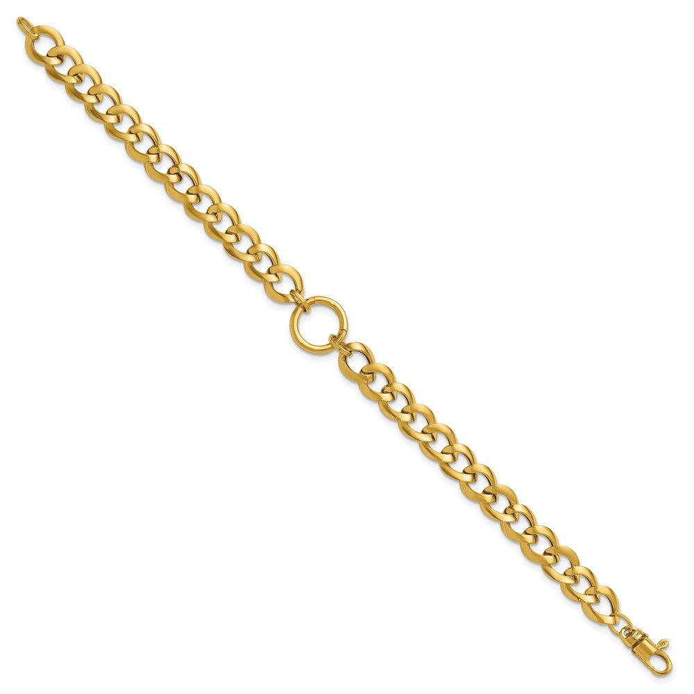 14K Polished Circle Accent Fancy Link Bracelet