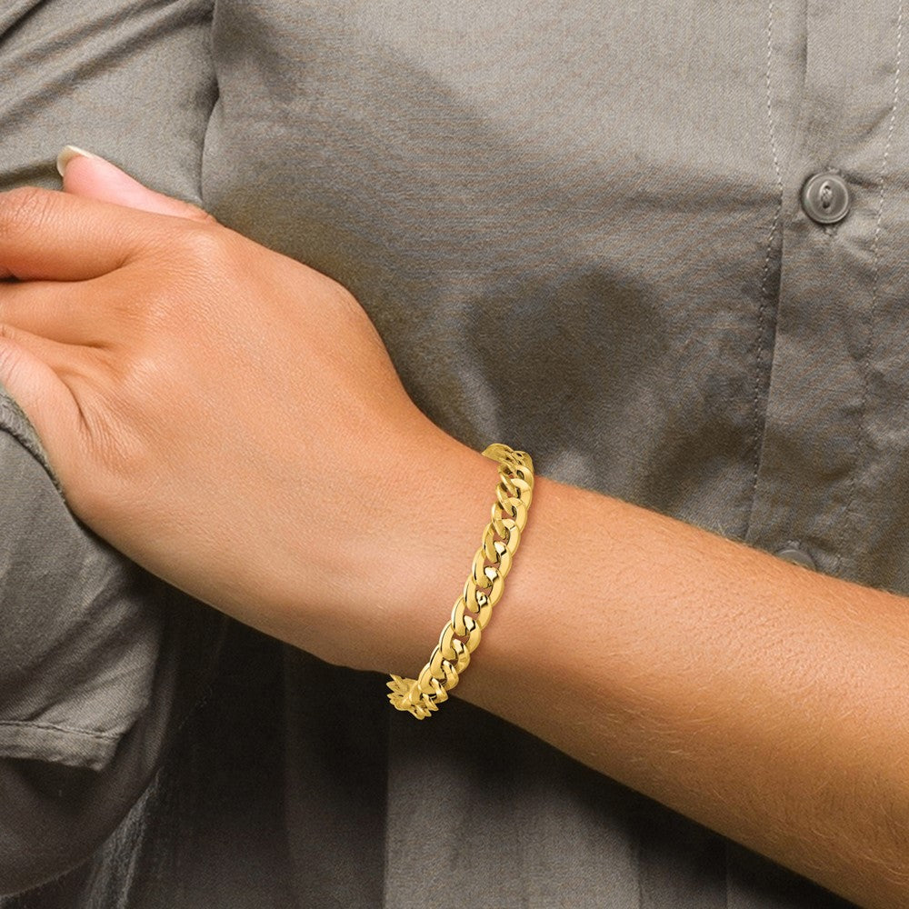 14K Polished Fancy Curb Link Bracelet