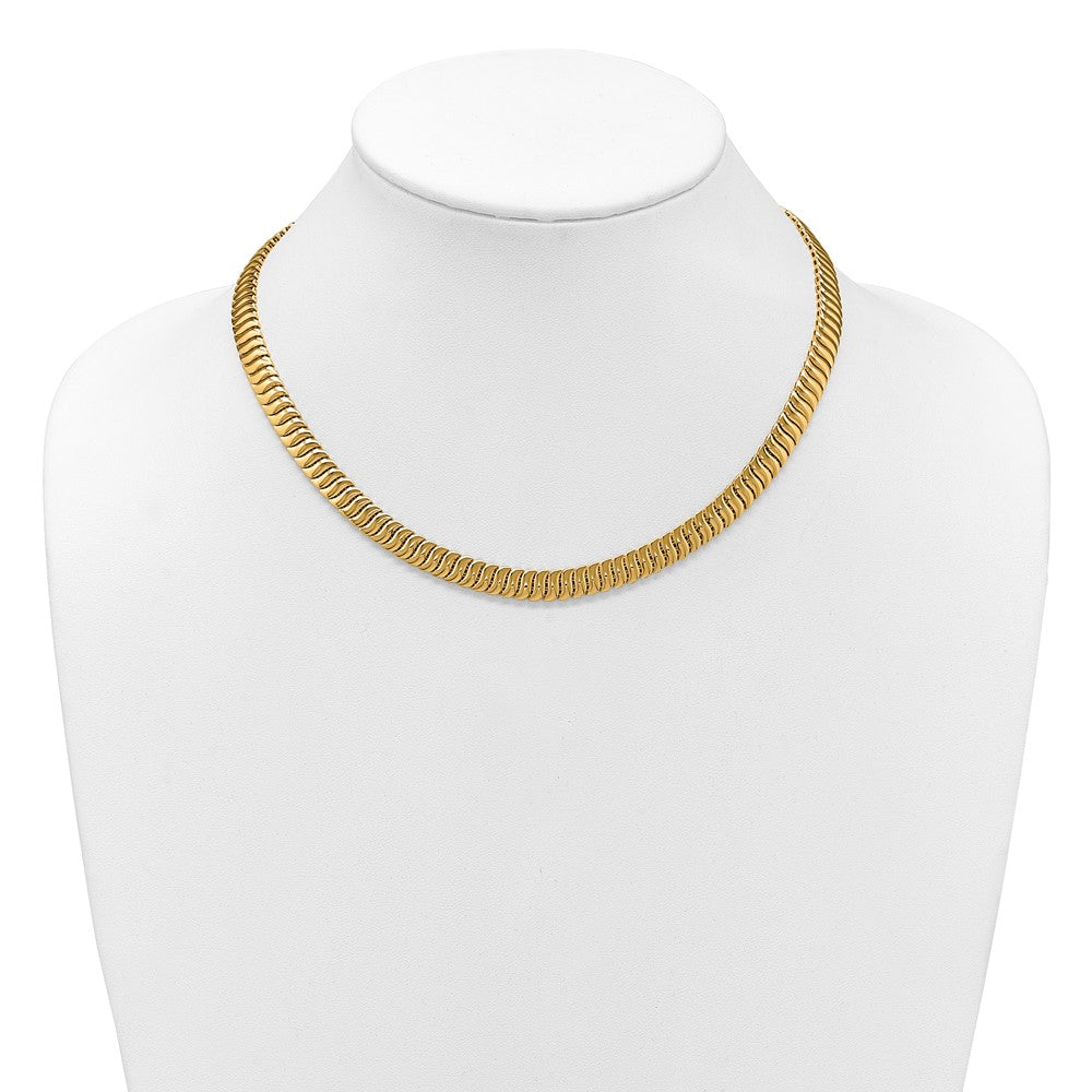 14K Polished Fancy Link Necklace