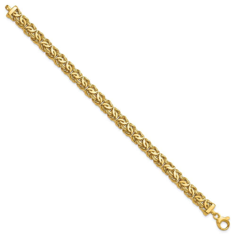 14K Polished 8.0mm Byzantine Link Bracelet