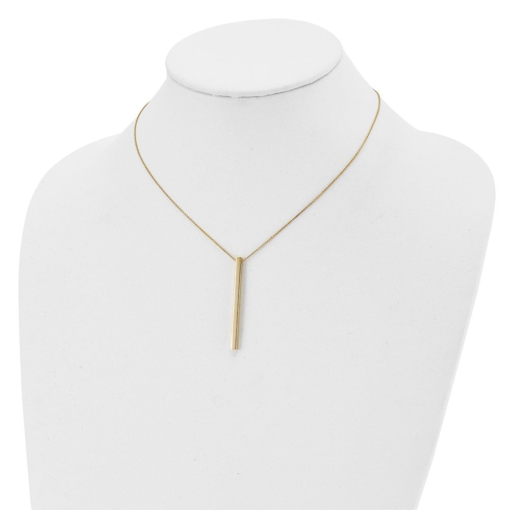 14K Polished Bar 2in ext. Necklace