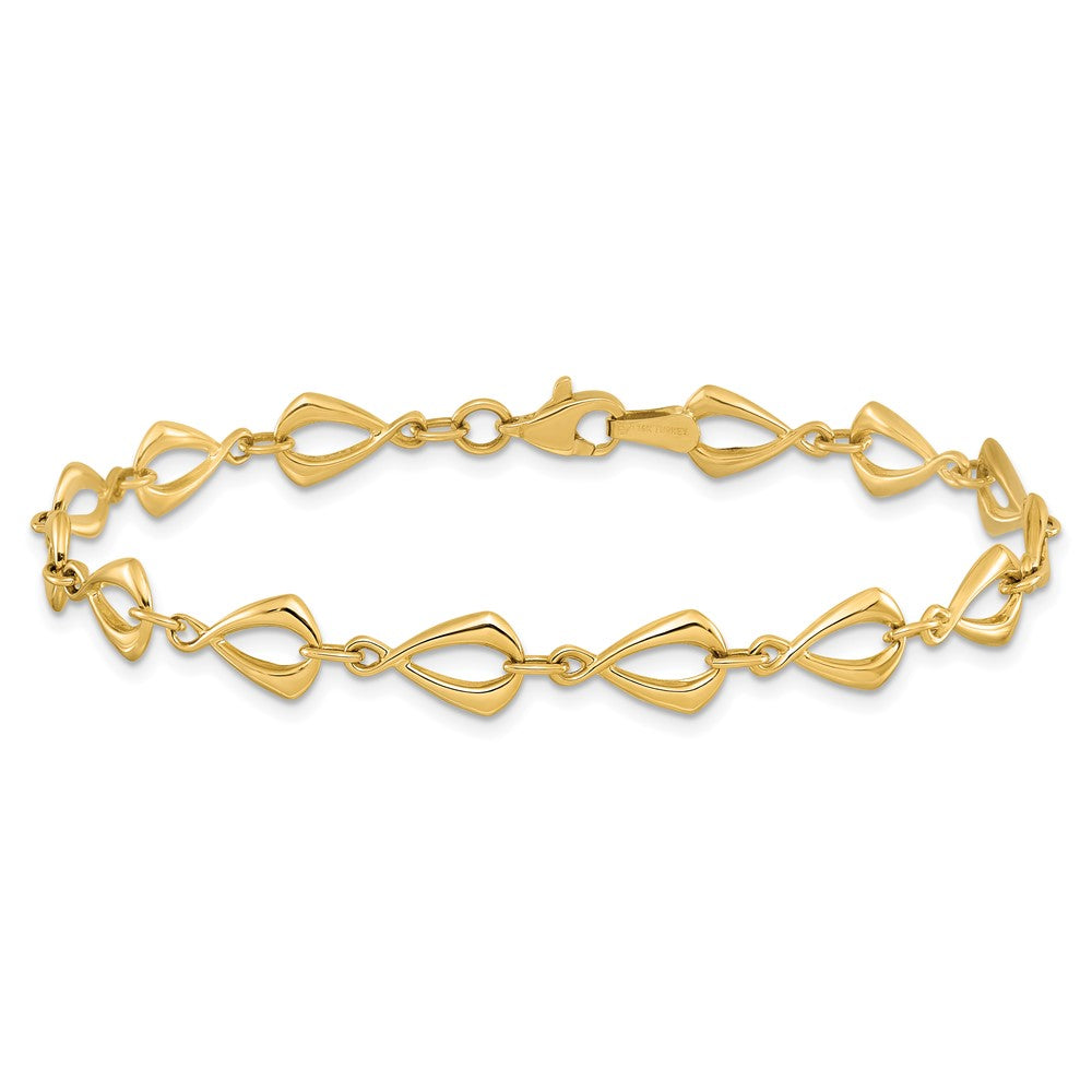 14K Polished Fancy Link 7.5in Bracelet