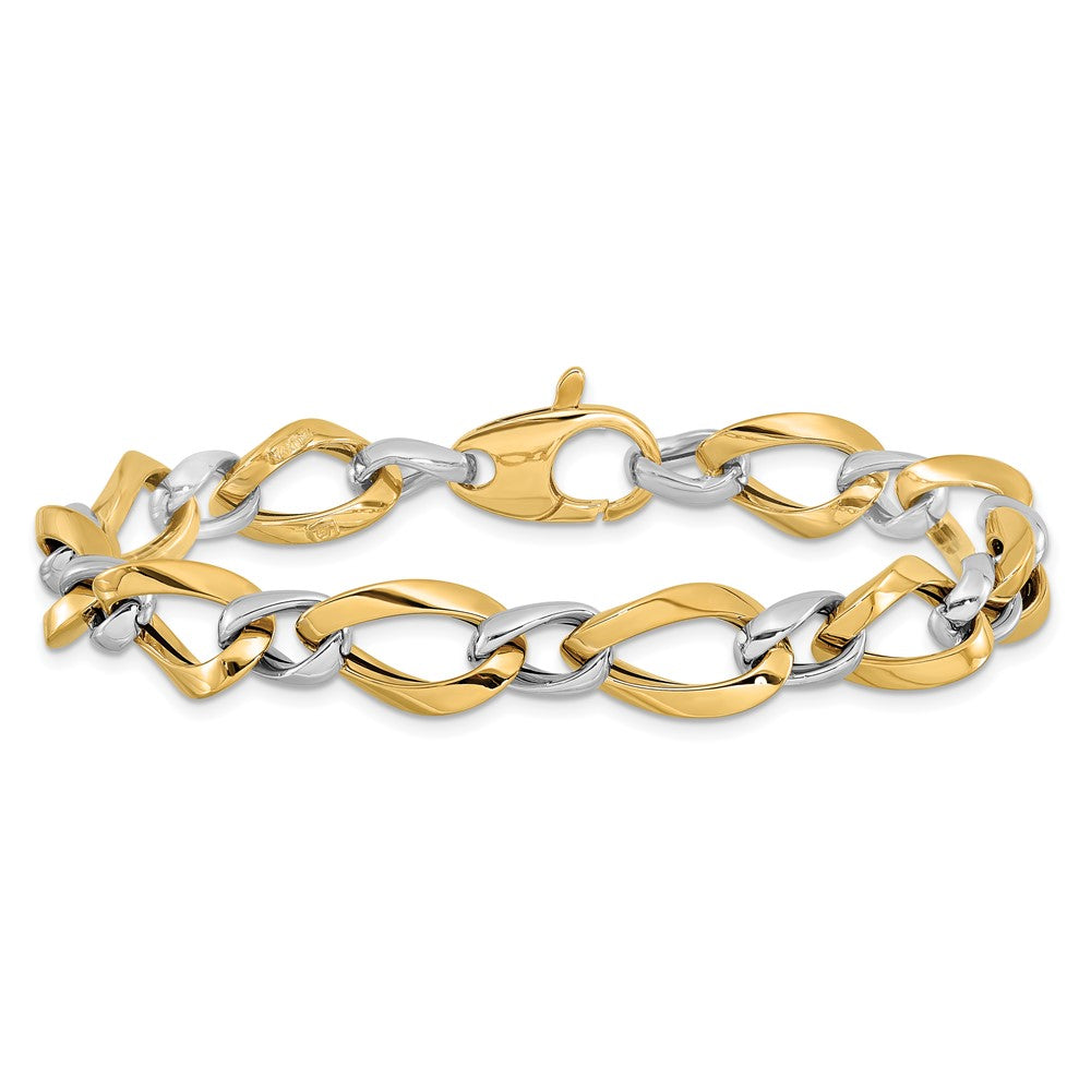 14K Two-tone Polished Fancy Link Bracelet