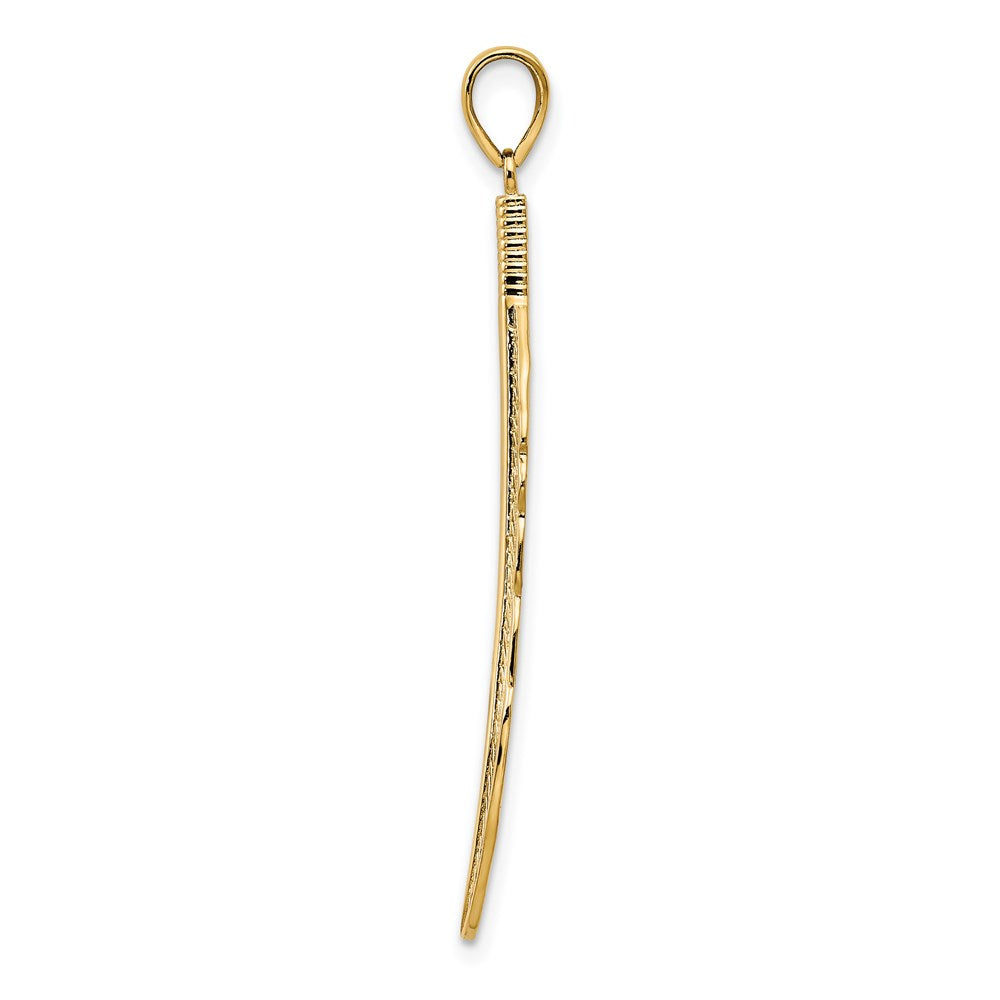 14K Feather Pendant