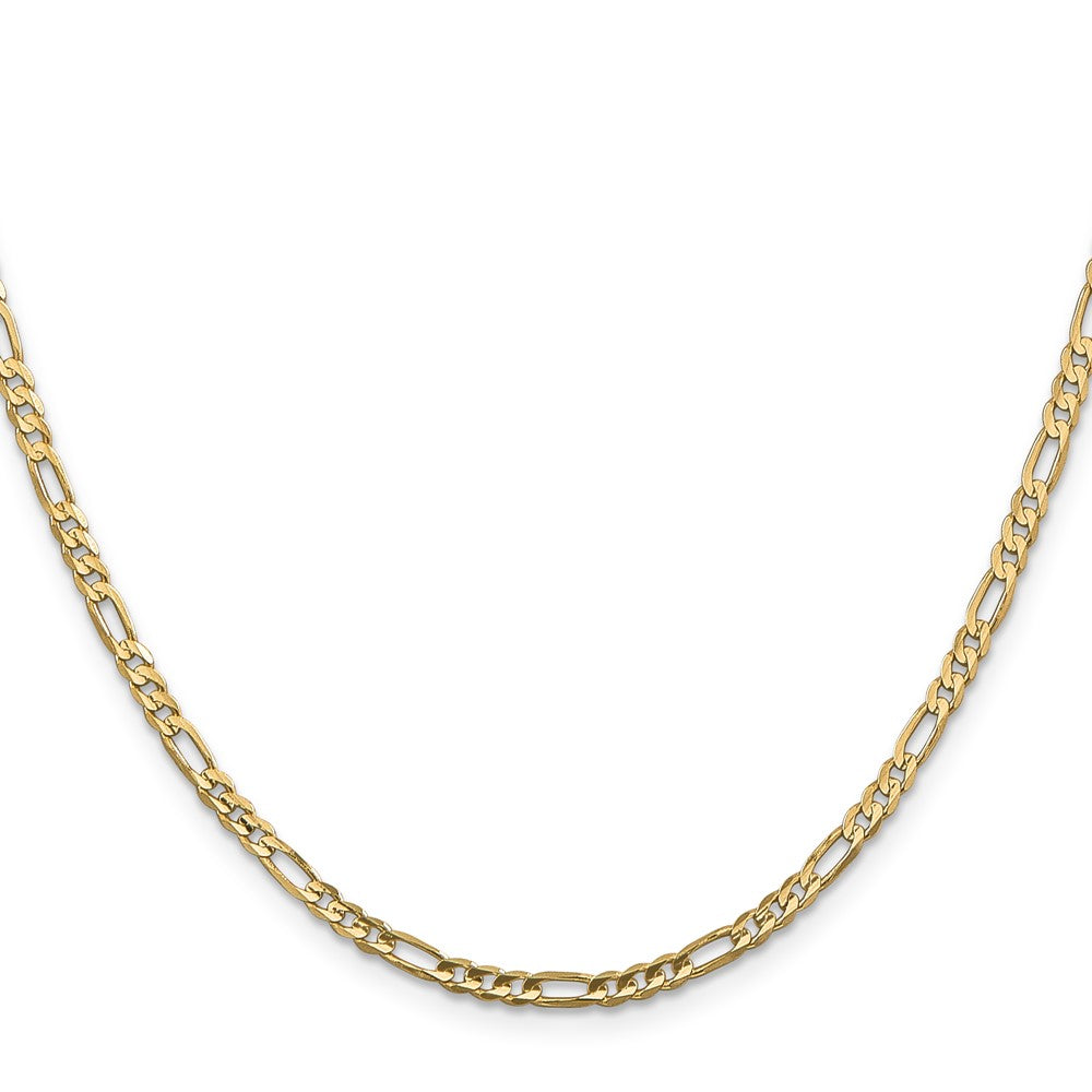 14K 18 inch 3mm Concave Open Figaro with Lobster Clasp Chain