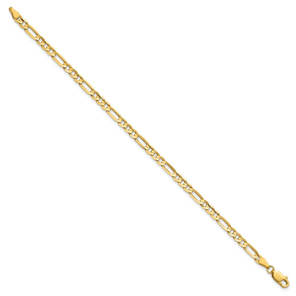 14K 7 inch 4mm Concave Open Figaro with Lobster Clasp Bracelet