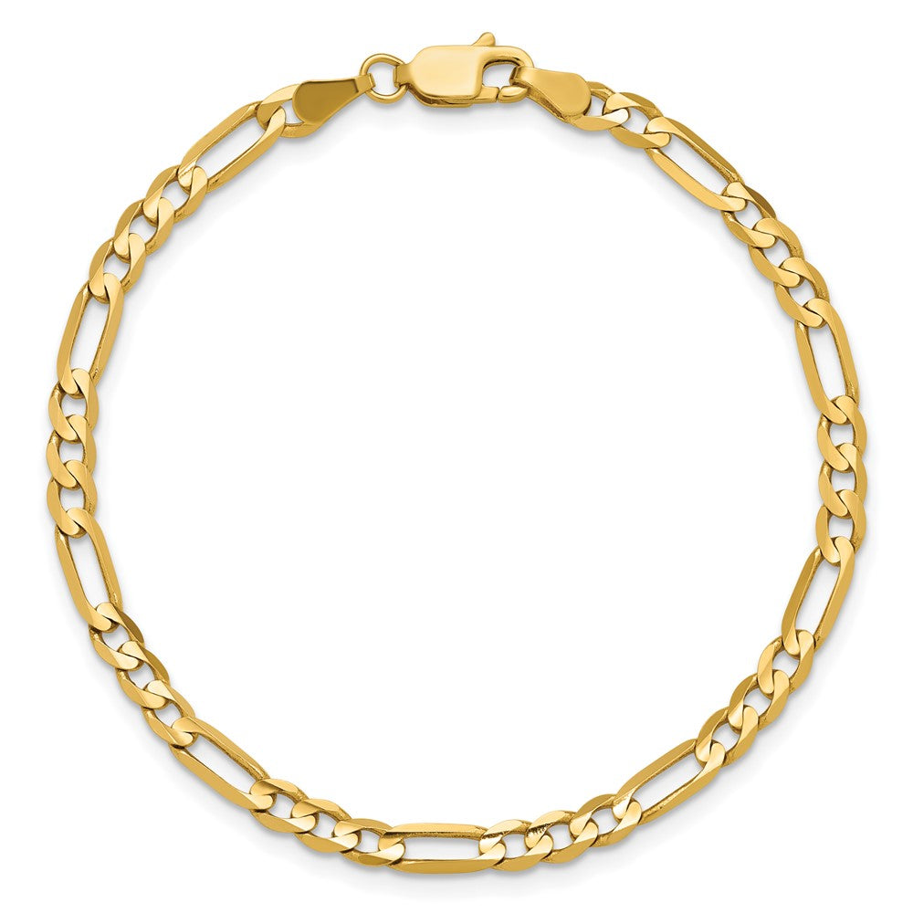 14K 8 inch 4mm Concave Open Figaro with Lobster Clasp Bracelet