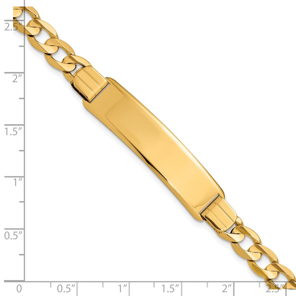 14k Polished Solid Chain/Solid Plate Curb Link 37x9mm Plate 7 inch ID Bracelet