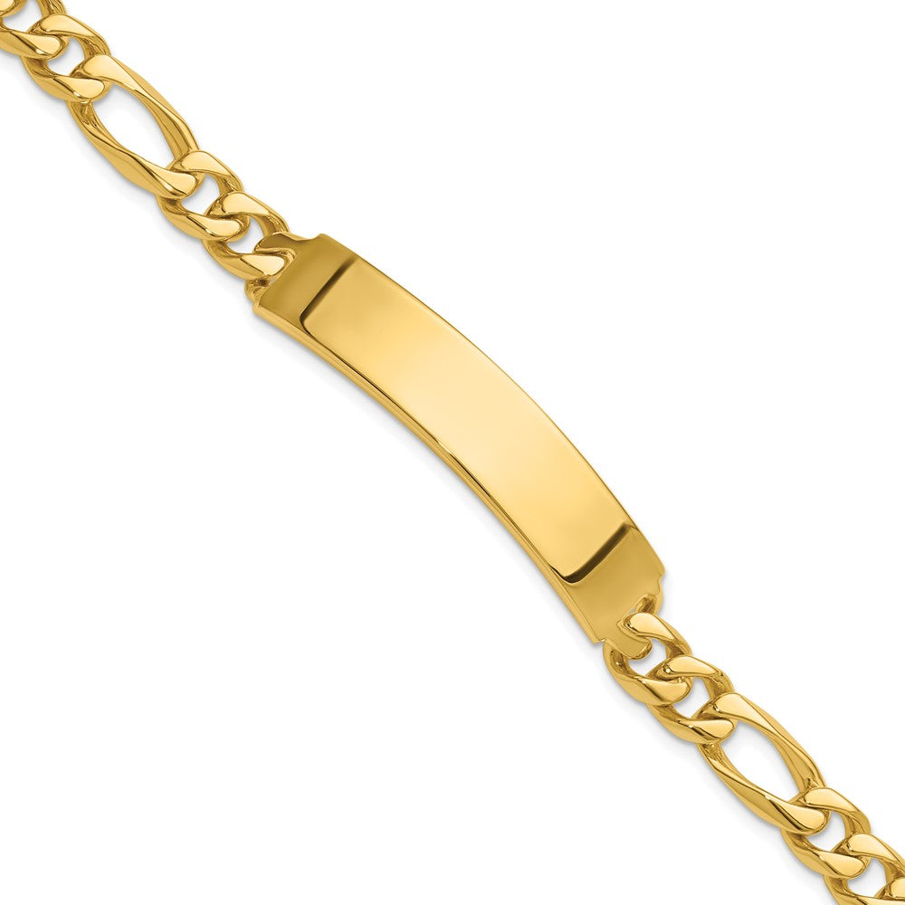 Solid;Casted;Polished;14k Yellow gold;Engravable;Special lengths avail.;Avail. w/ lobster