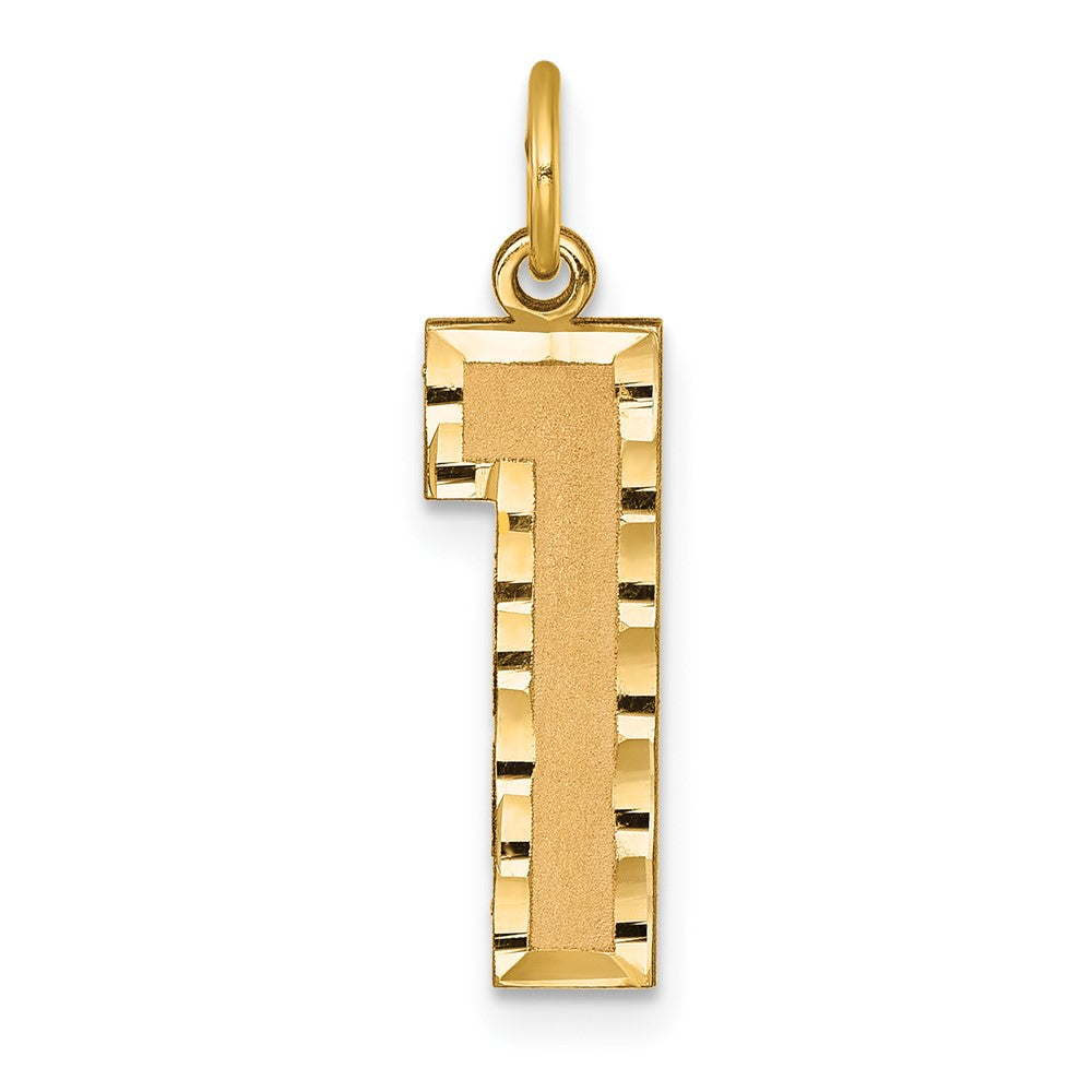 Solid;Casted;Diamond-cut;Satin;14k Yellow gold