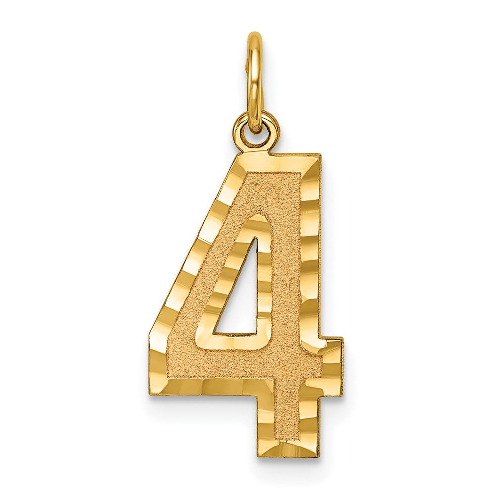 Solid;Casted;Diamond-cut;Satin;14k Yellow gold