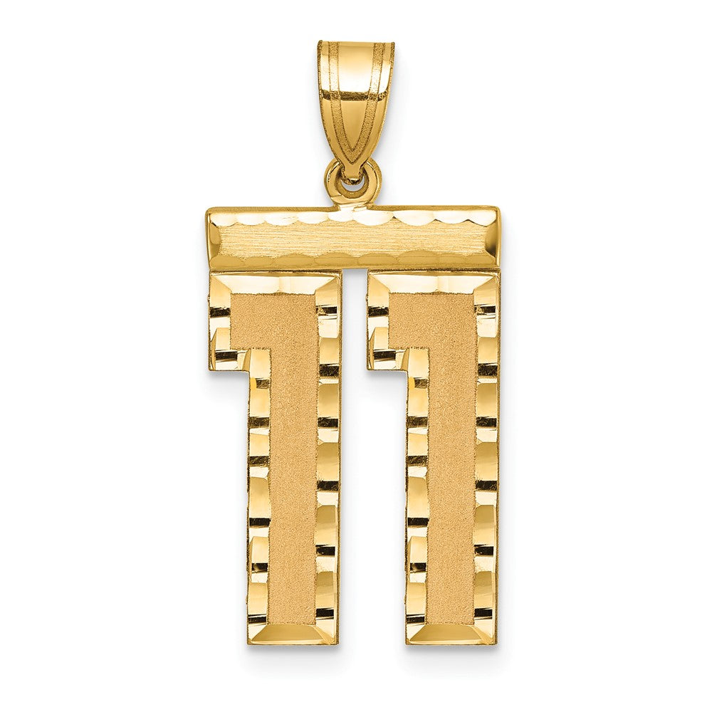 Solid;Casted;Diamond-cut;Satin;14k Yellow gold