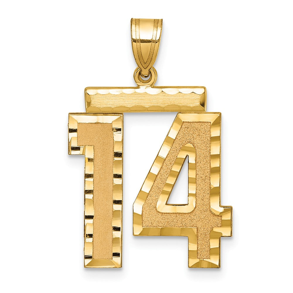 Solid;Casted;Diamond-cut;Satin;14k Yellow gold