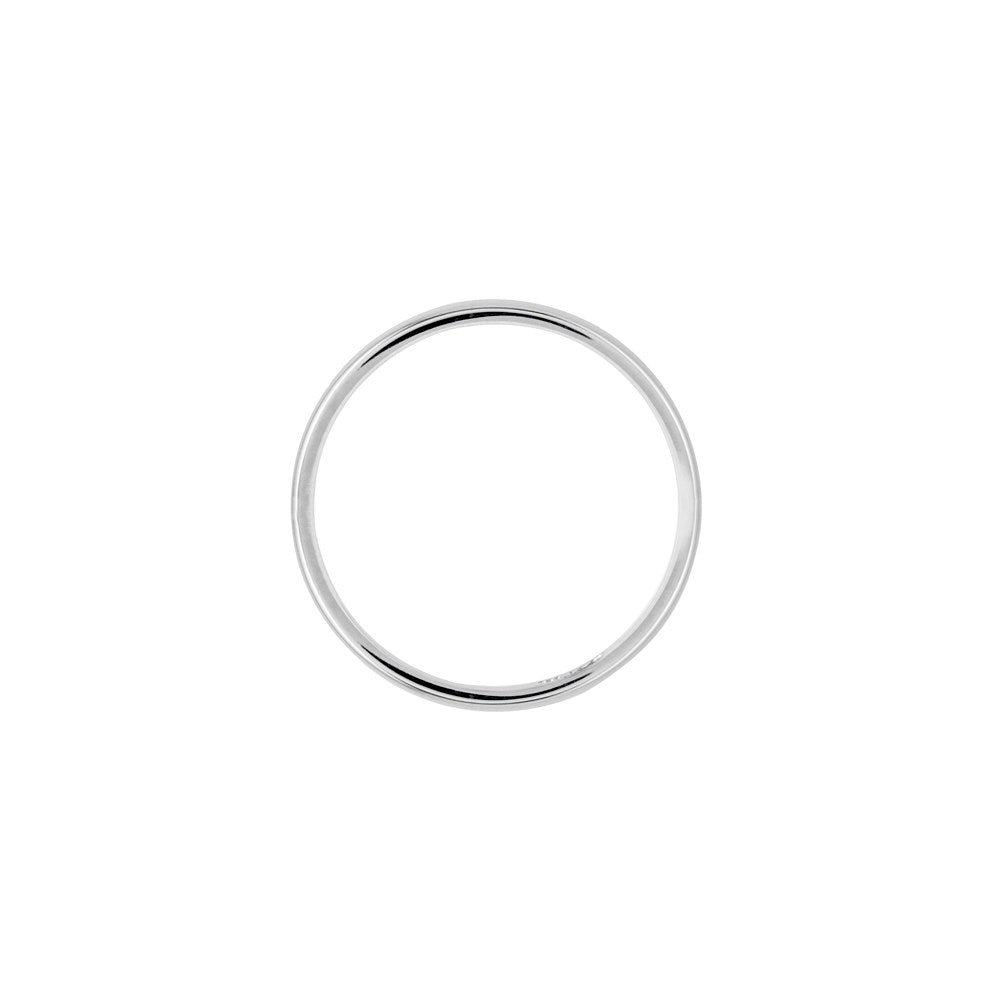 14k White Gold 2.5mm Lightweight Half Round Wedding Band Size 8.5