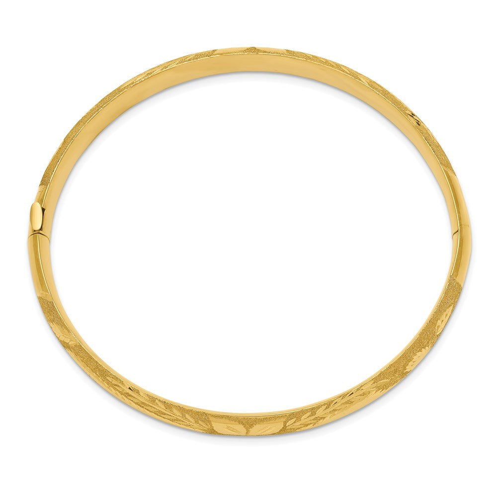 14k 5/16 Laser-Cut 8.00mm Hinged Oval Bangle Bracelet