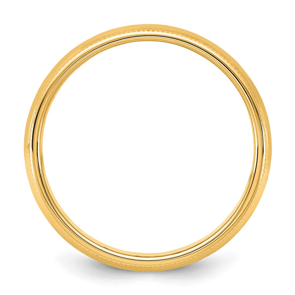 14KY 5.5mm Milgrain Half Round Band Size 12