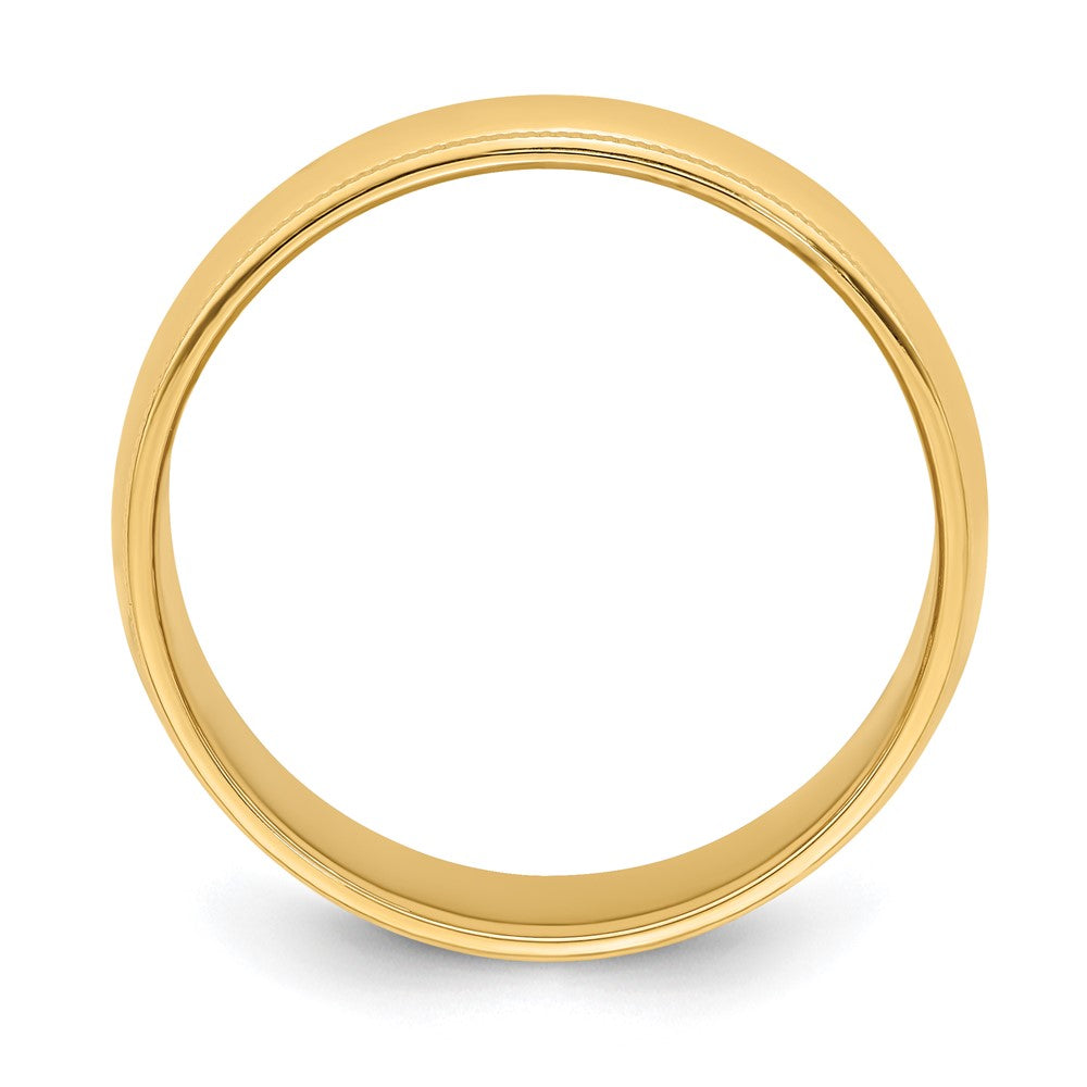 Sterling Silver Gold-plated 6mm Half Round Milgrain Size 10 Band