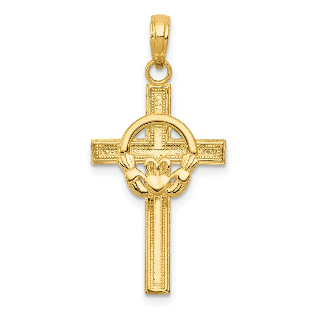 Solid;Casted;Diamond-cut;Satin;14k Yellow gold;Flat back;Not engraveable
