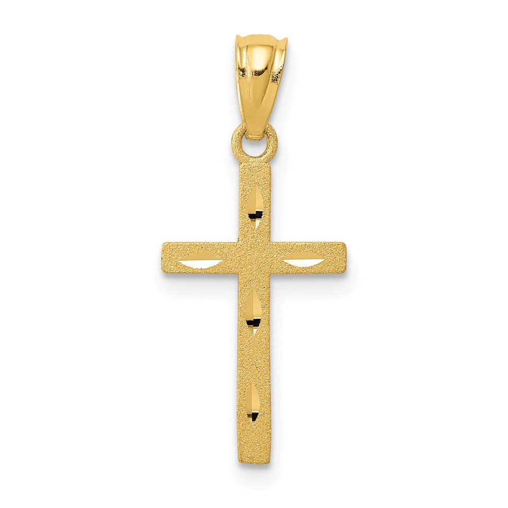 Solid;Casted;Diamond-cut;Satin;14k Yellow gold;Engravable;Satin Back