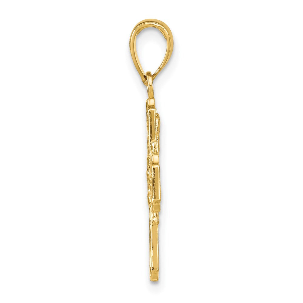 14k Polished 4-Way Medal Pendant