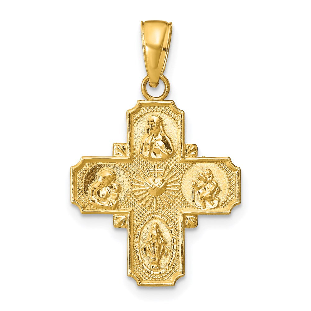 Solid;Polished;Die struck;14k Yellow gold;Reversible