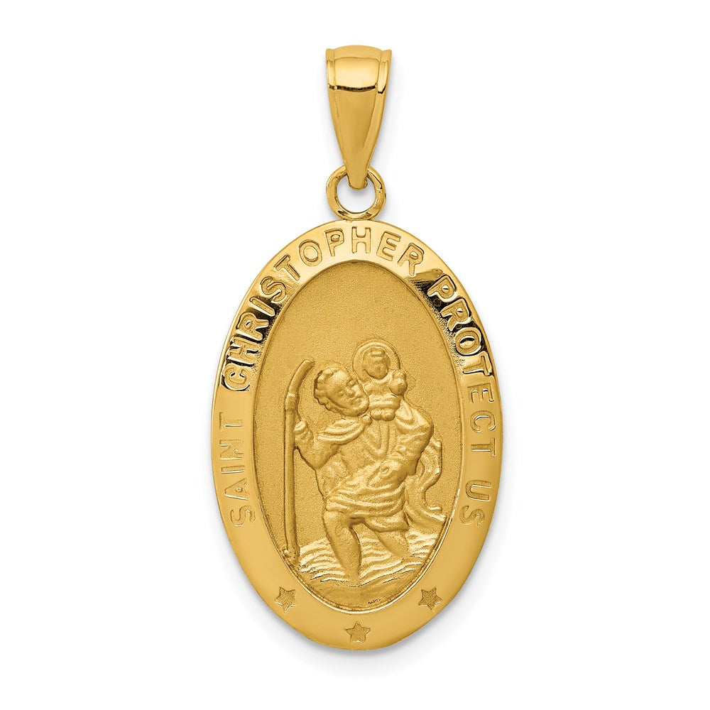 Solid;Polished;Satin;Die struck;14k Yellow gold;Engravable;Polished back