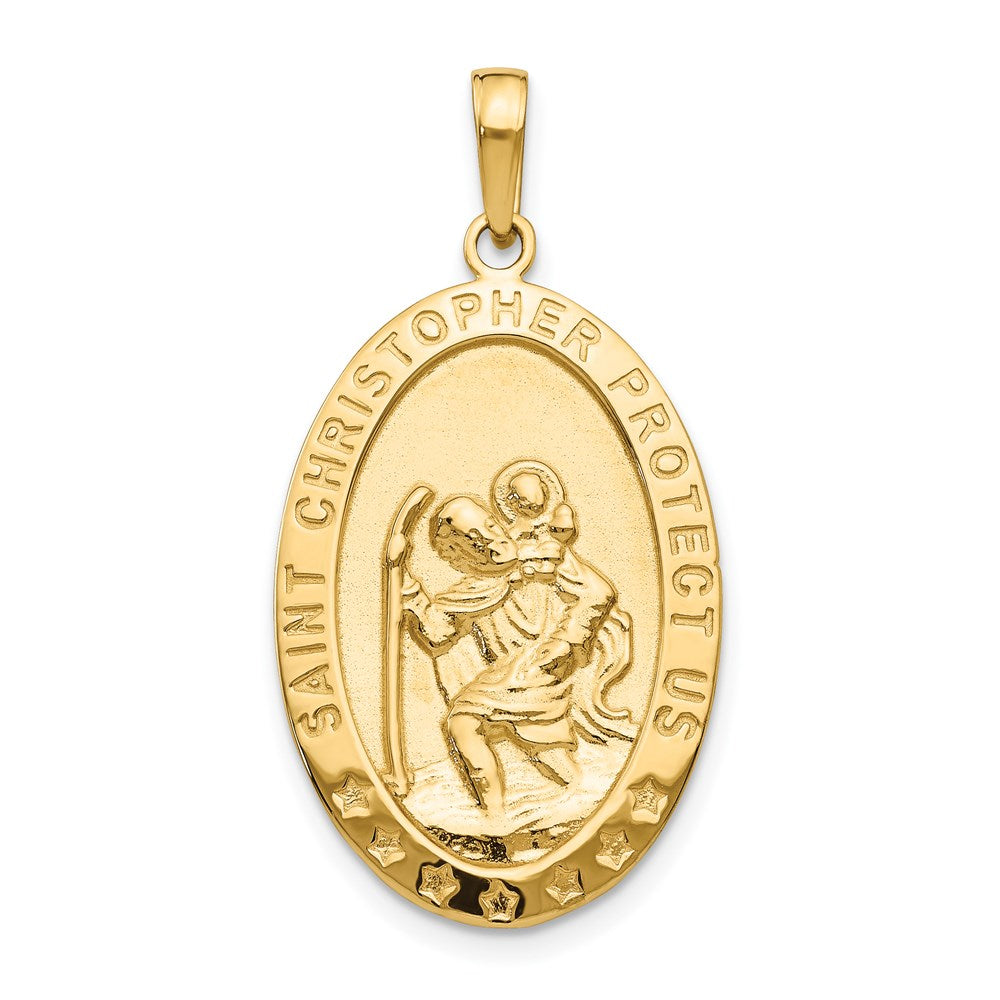 Solid;Polished;Die struck;14k Yellow gold;Engravable;Polished back