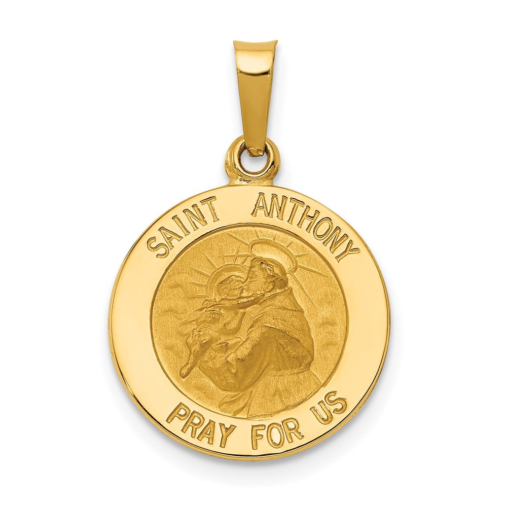 Solid;Polished;Satin;Die struck;14k Yellow gold;Engravable;Polished back