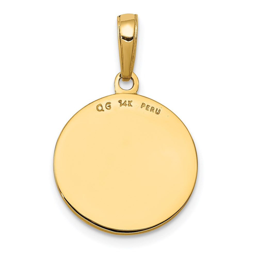 14k Polished Solid Saint Joseph Medal Round Charm