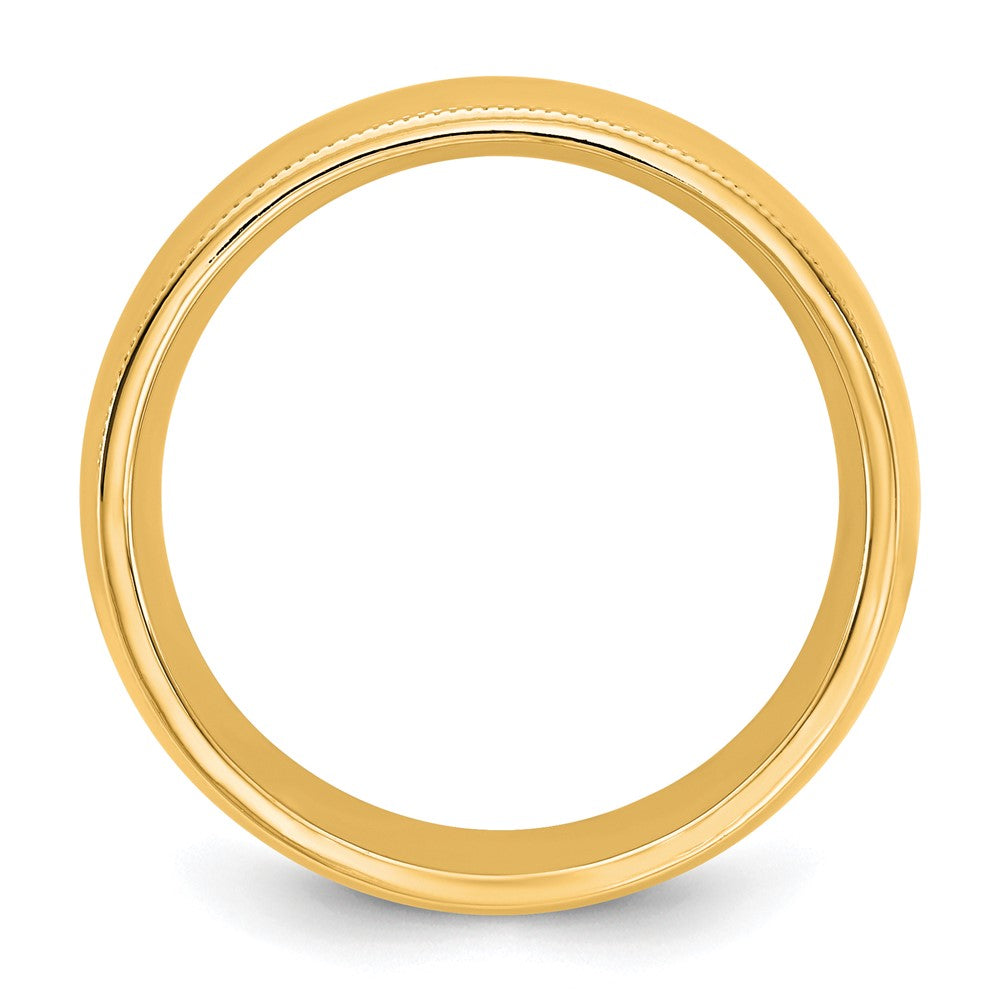 14KY 7mm Milgrain Comfort Fit Band Size 11