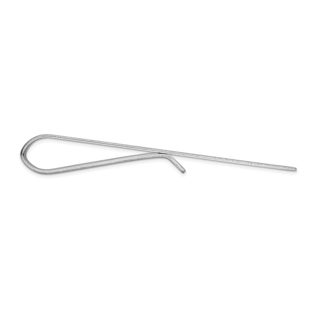 14k White Gold Men's Polished Tie Bar