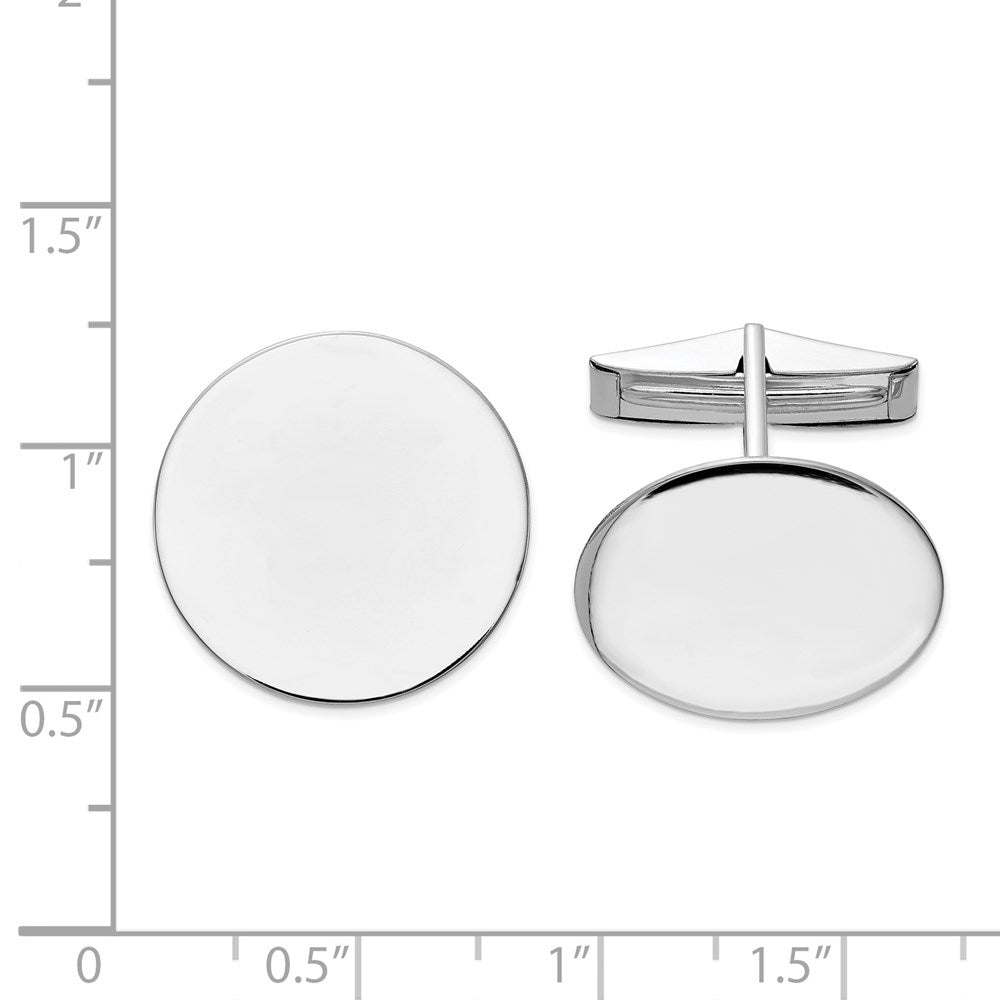 14K WG Men's Circular Cuff Links