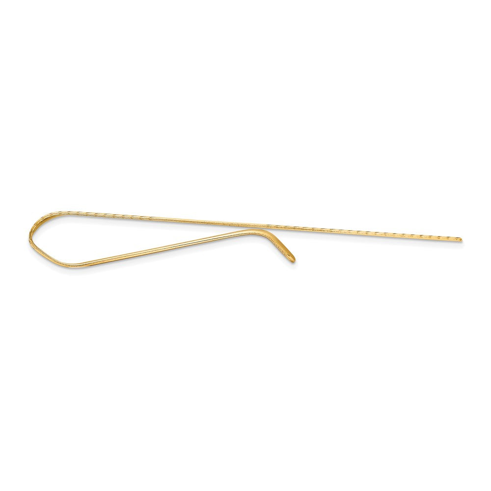 14k Men's Grooved Engravable Tie Bar