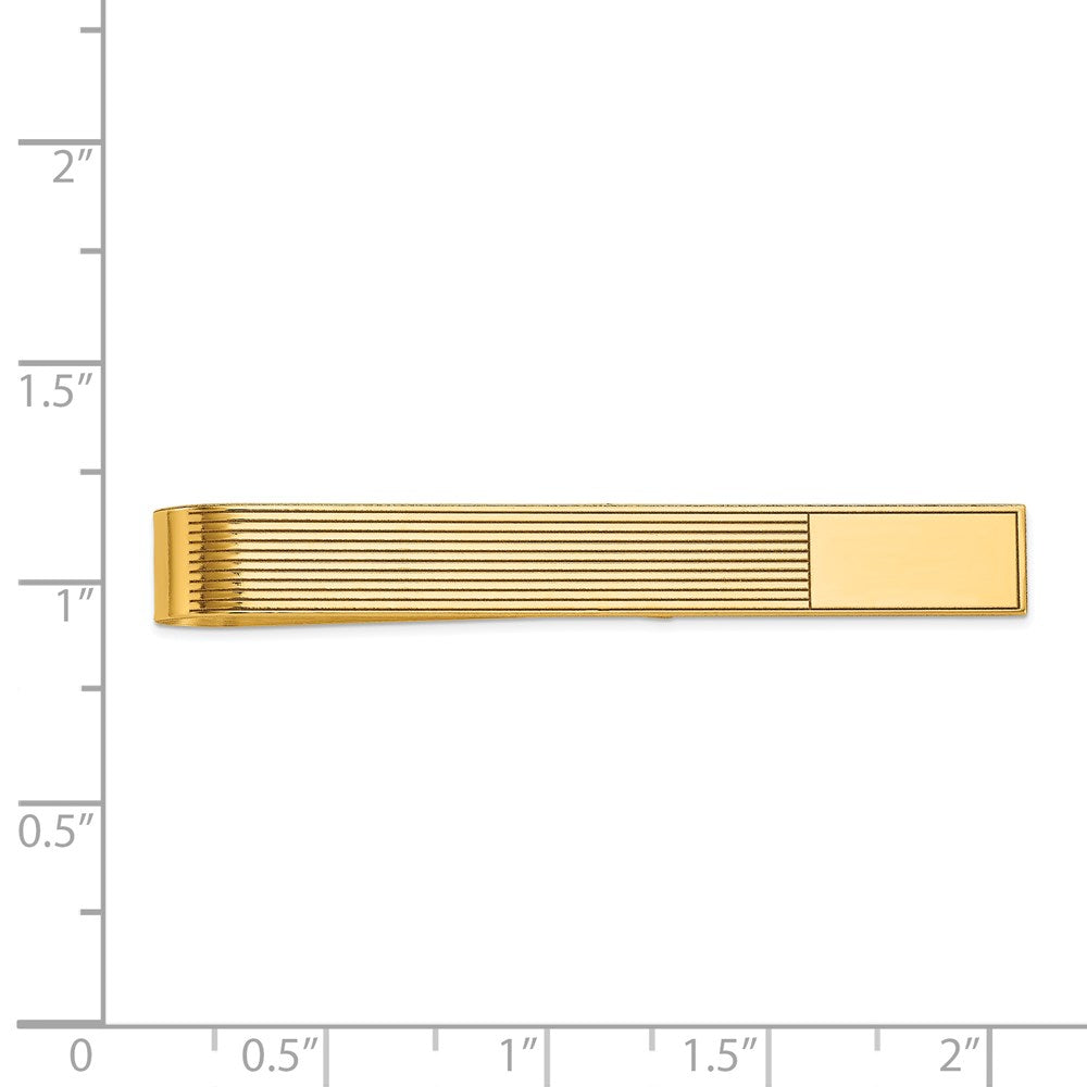 14k Men's Grooved Engravable Tie Bar