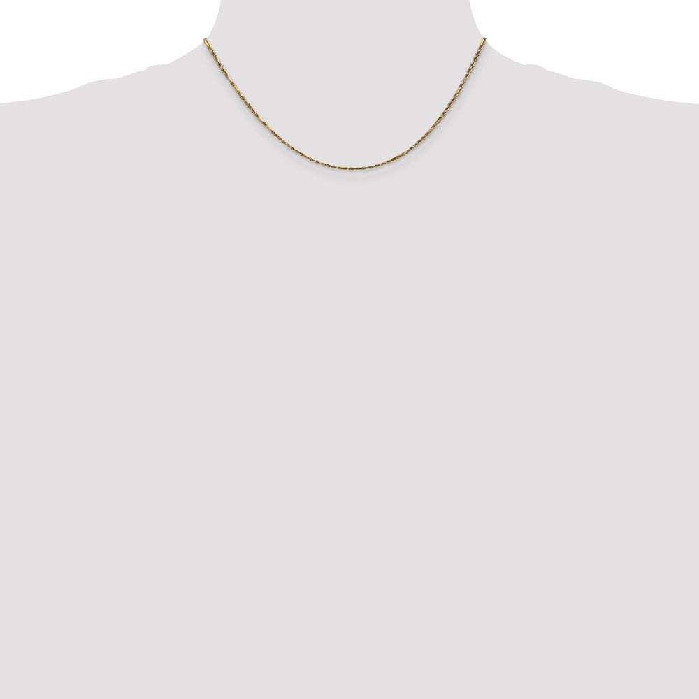14K 16 inch  1.8mm Diamond-cut Milano Rope with Lobster Clasp Chain