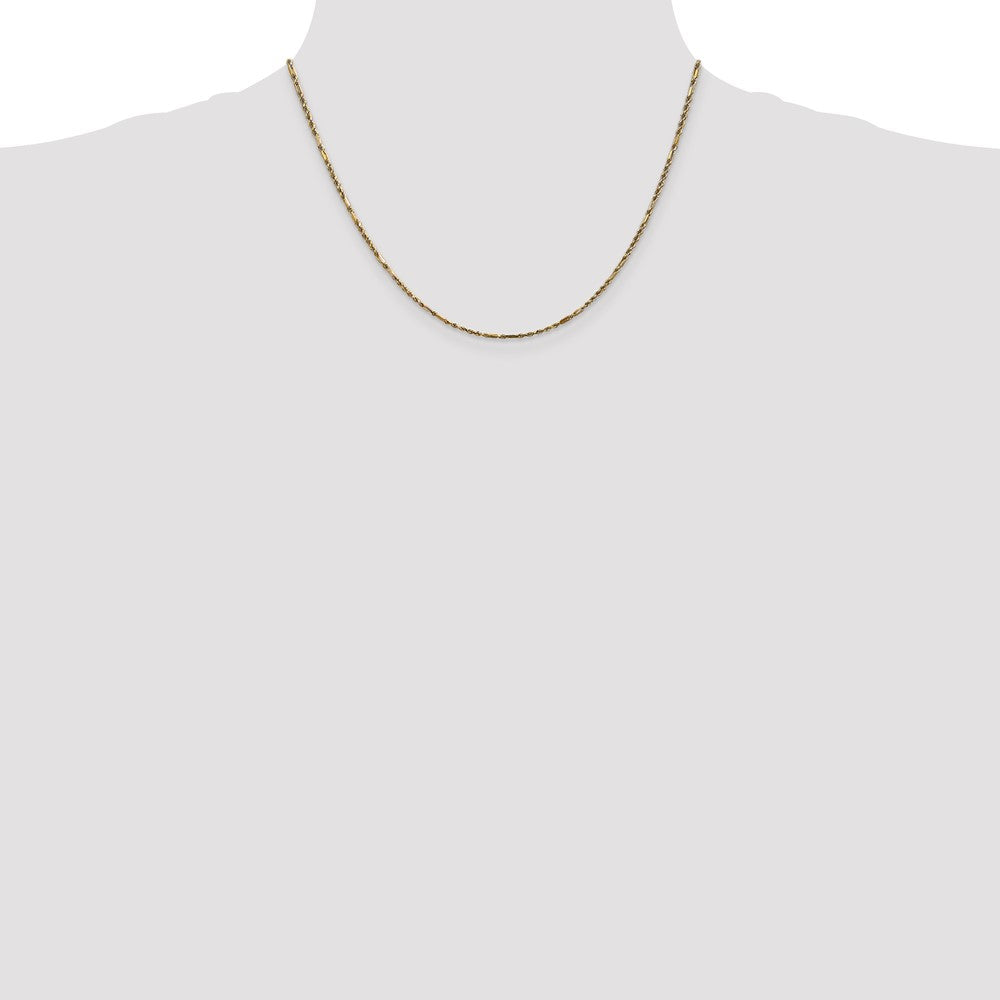 14K 18 inch  1.8mm Diamond-cut Milano Rope with Lobster Clasp Chain